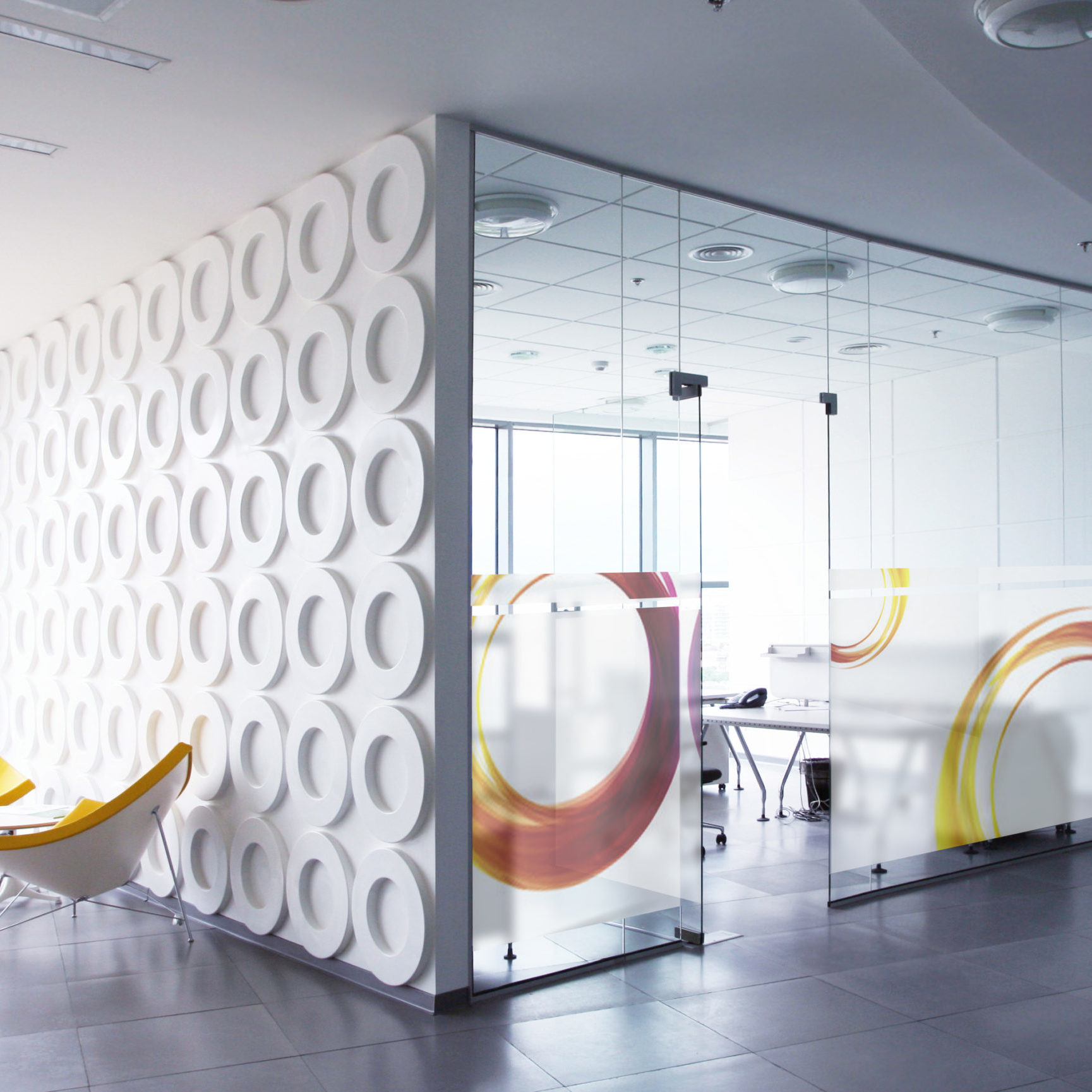 Office vinil glassejat